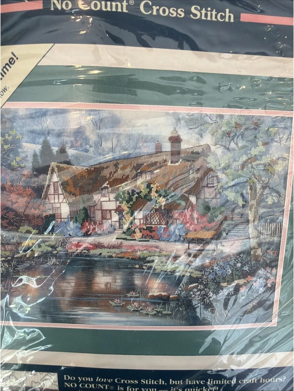 Vtg 1994 Sunset No Count Crosstitch Twilight At WoodGreen Pond New Sealed